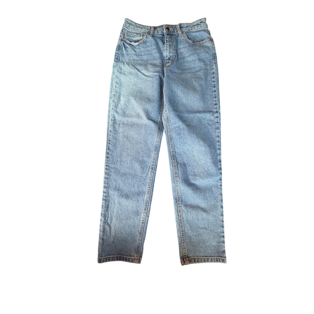 Cello Light Wash High Waisted Mom Jeans Straight Leg Denim Blue Size 7 28